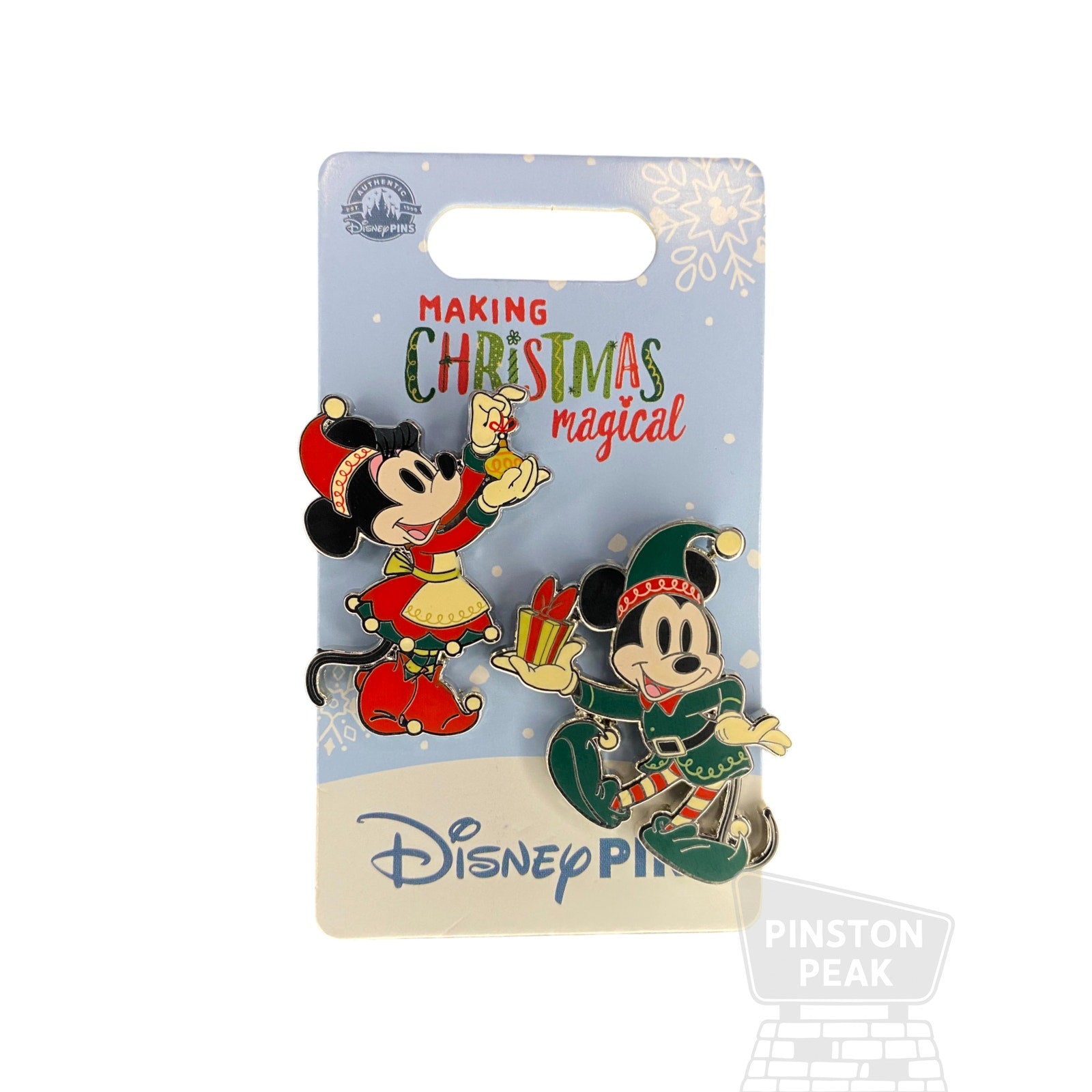 Disney Parks Christmas – Mickey & Minnie Holiday Elves 2 Pin Set