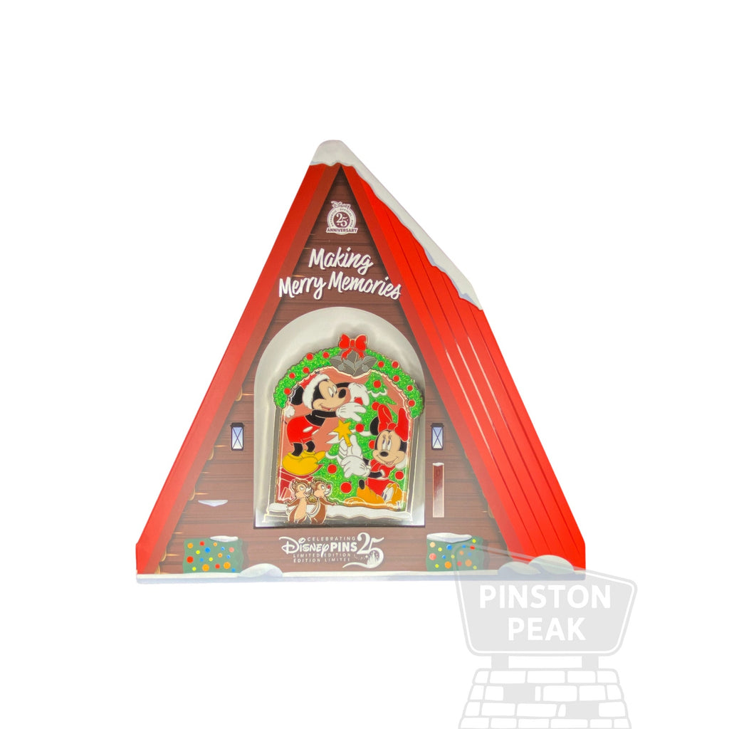 Disney Parks Mickey & Friends Jumbo Holiday LE 2000 Pin – Santa & Ski Chalet