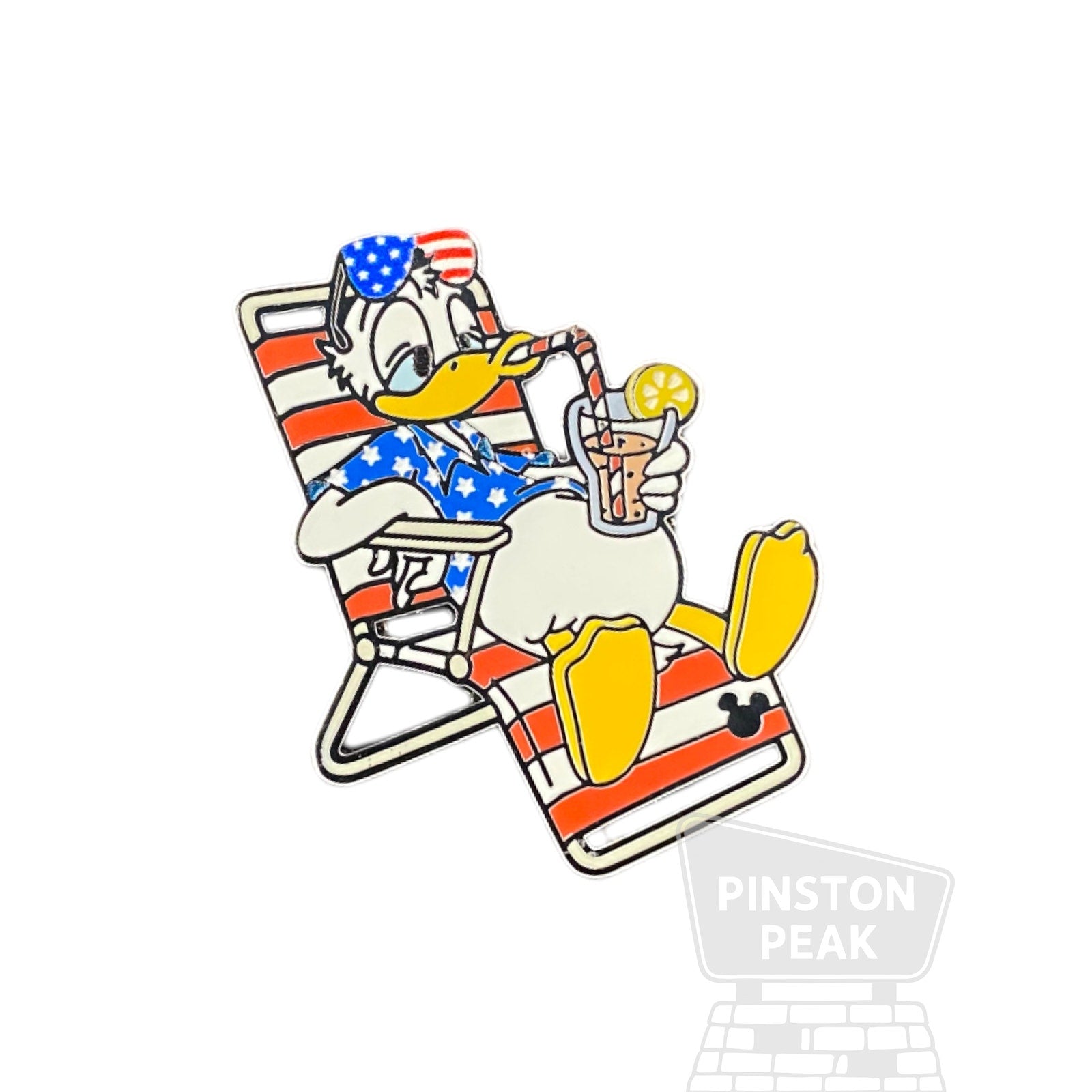 Disney WDW Hidden Mickey 2025 Wave A Mystery Pin – Donald Duck Independence Day