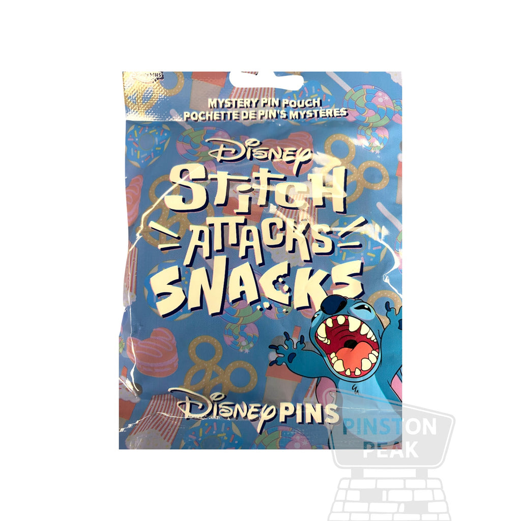 Disney Stitch Attacks Snacks – Stitch & Angel Mystery 5 Pin Pouch Unopened