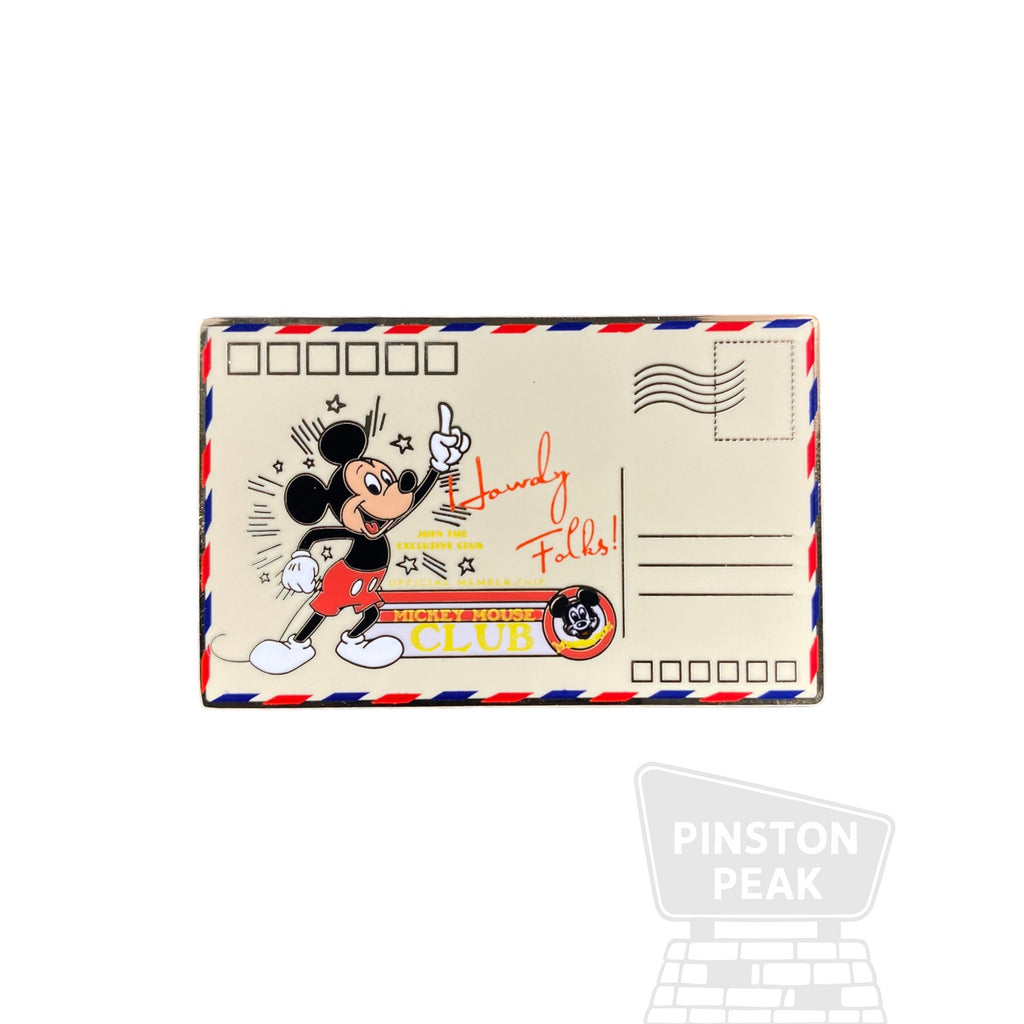 Pink A La Mode LE 300 Jumbo Pin – Mickey Mouse Letter to Santa Howdy Folks