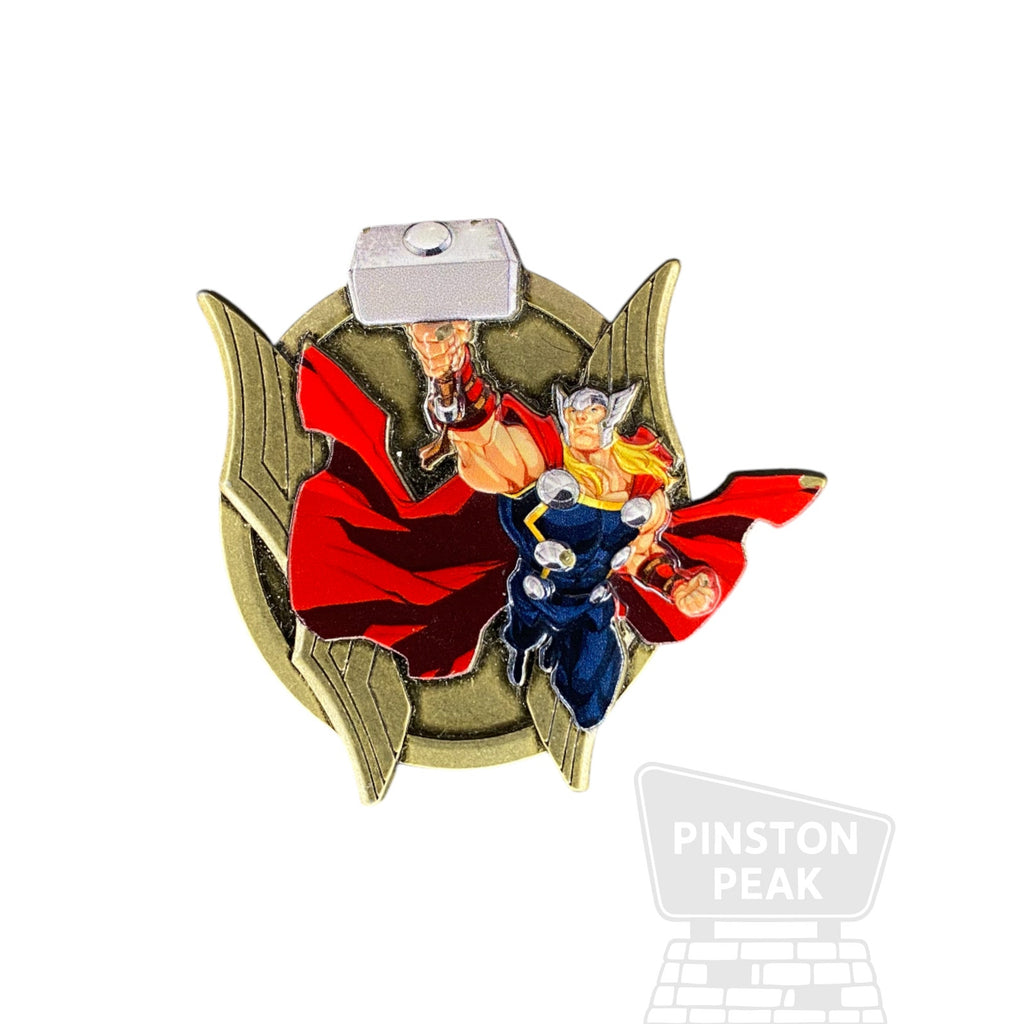 Disney Marvel Avengers Profile Spotlight Pin – Thor Wielding Mjolnir