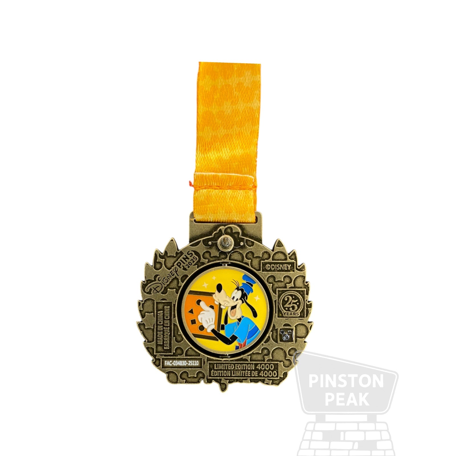 Disney Parks LE 4000 Pin – Goofy 25 Years Medal Spinner