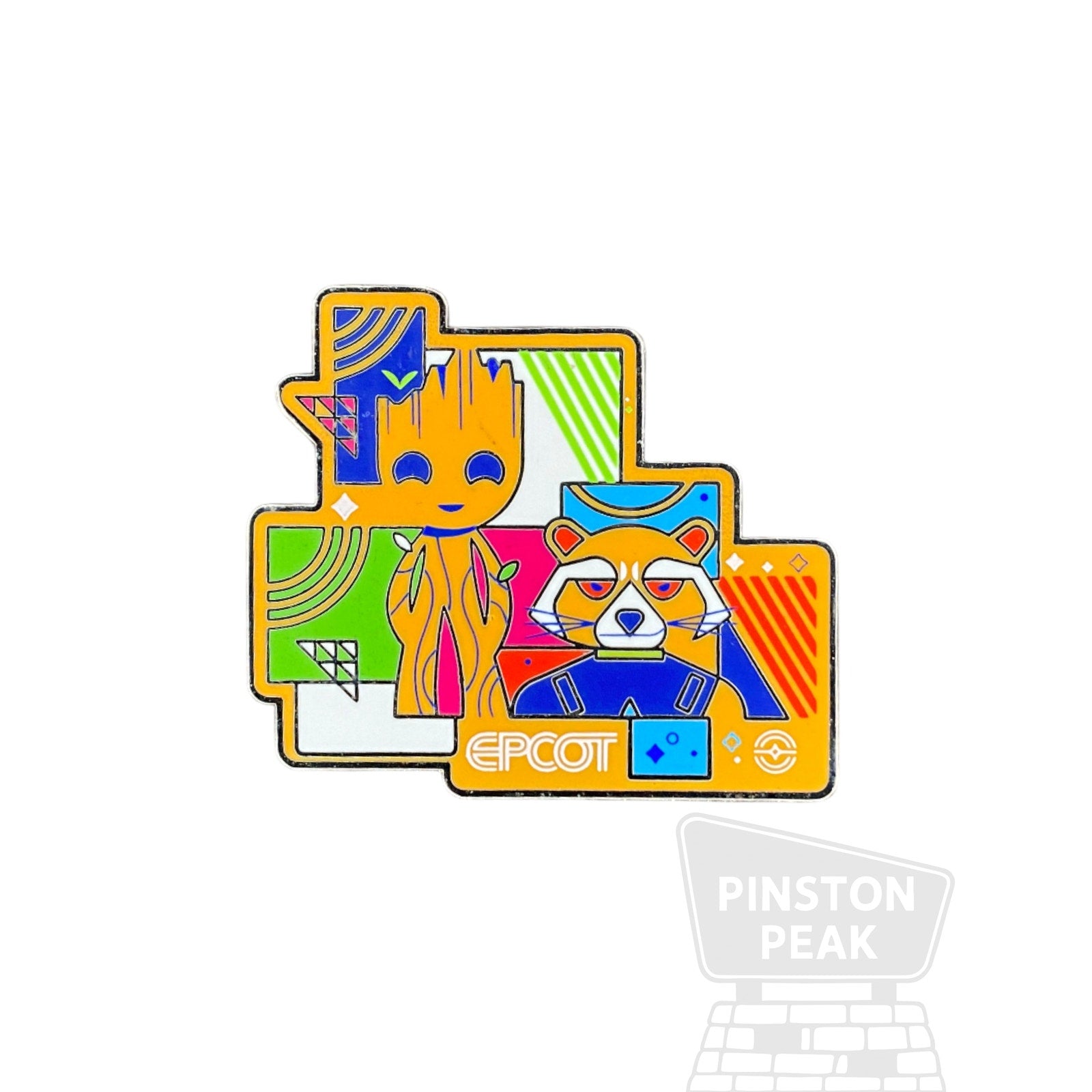 Disney Parks EPCOT Rectangular Retro Mystery Pin – Groot and Rocket