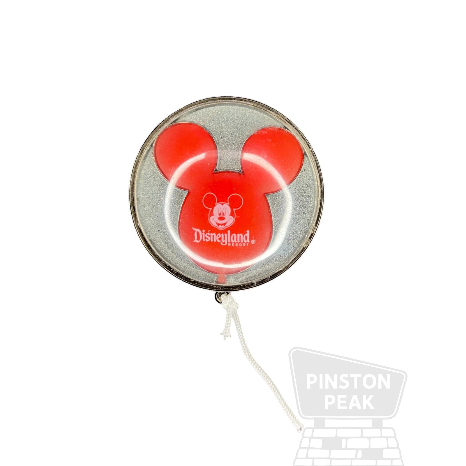 Disney Parks Acrylic Dome Mickey Balloon Pin – Red Disneyland with String